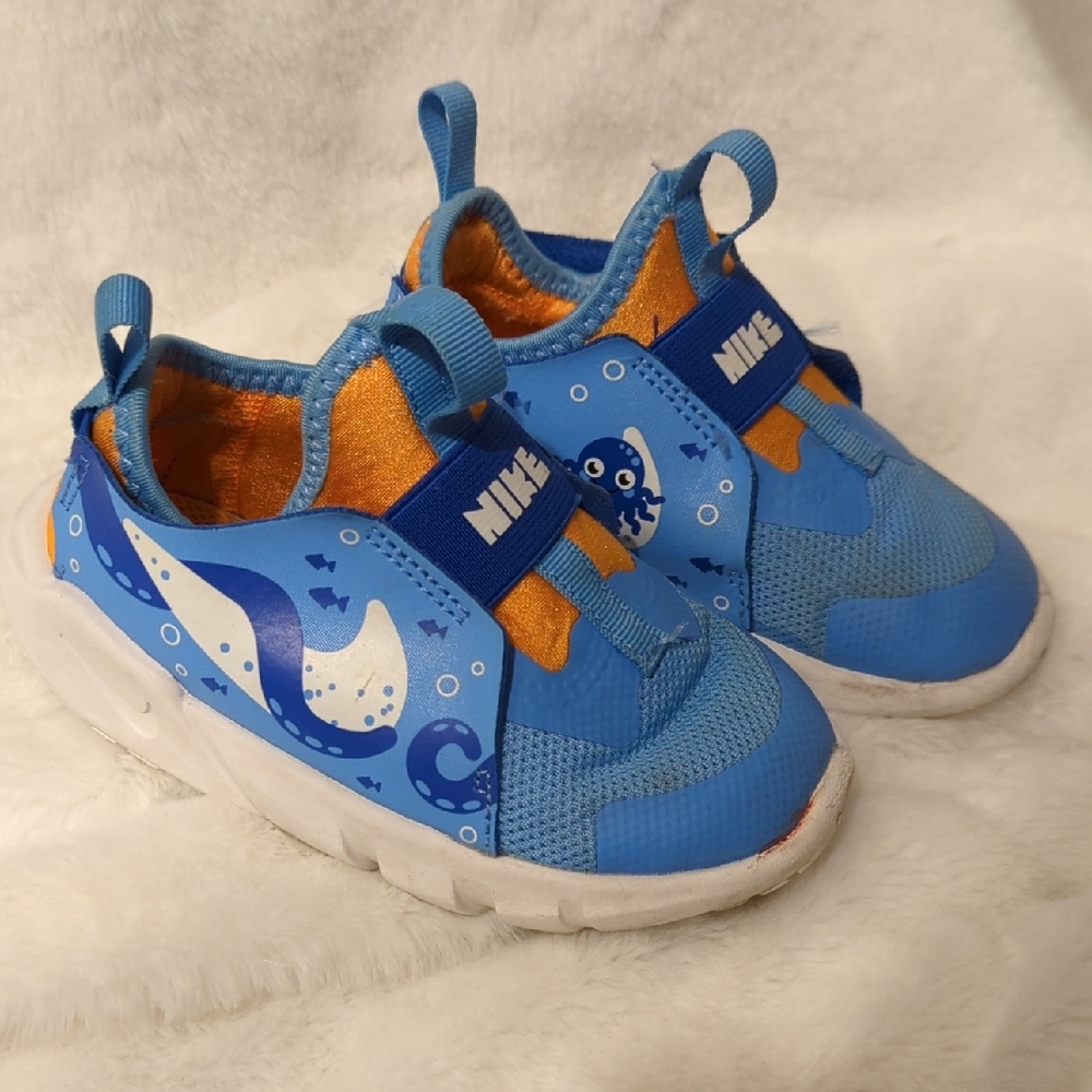 Nike Blue and Orange Slip-On Sneakers